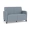 Lesro Siena Lounge Reception 2 Seat Tandem Seating No Center Arm, Walnut, RS Rain Song Upholstery SN2101 - alternate 1